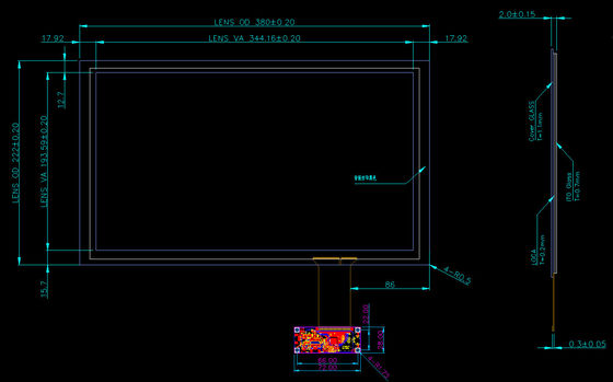 15.6 Inch Capacitive Touch Screen Panel with 10 Touch Point 1980*1280 Glass for Medical Applications