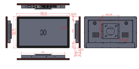 21.5 Inch Touch Screen Monitor 5ms Response Time 178° Viewing Angle for Requirements